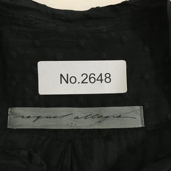 Raquel Allegra Womens 2 Polka Dot Embroidered Button Down Blouse Long Sleeves - Picture 16 of 16